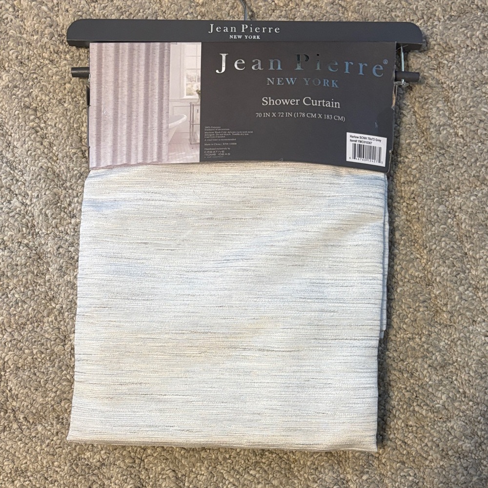 Jean Pierre Light Gray Shower Curtain